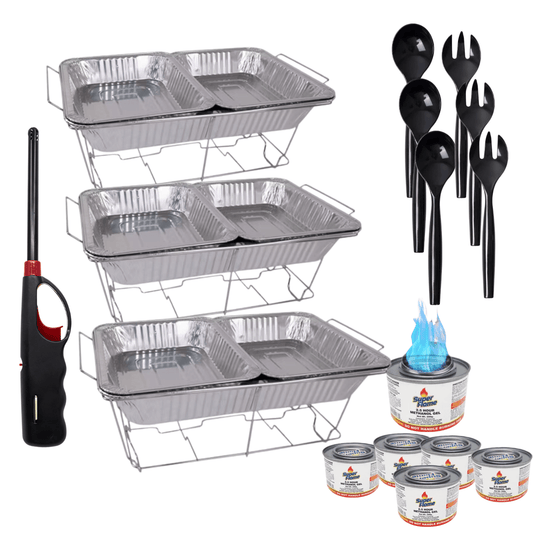 33PC Buffet Serving Kit Disposable Aluminum Refill Chafing Dish Buffet Serving kit (RACKS NOT INCLUDED)