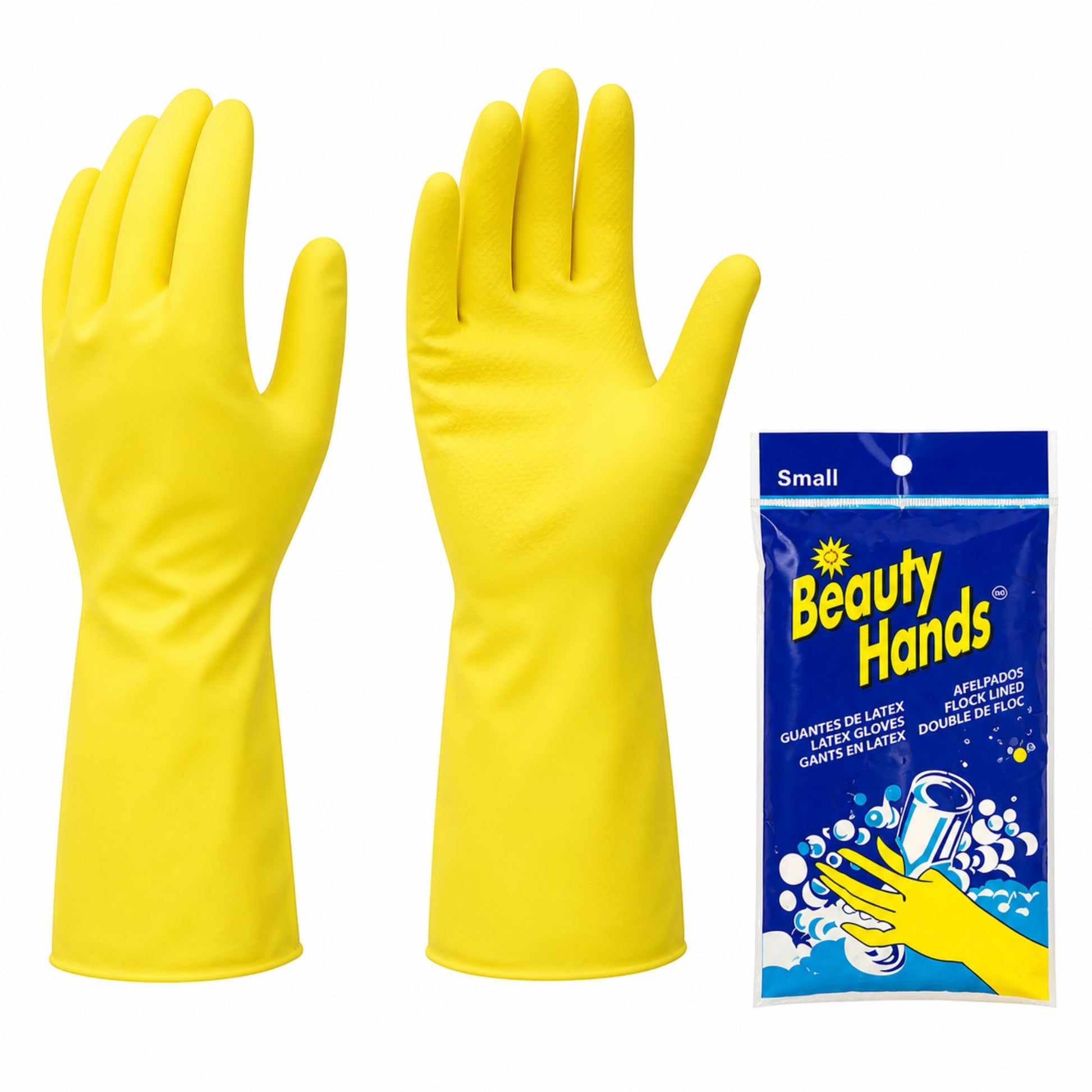 Latex Gloves Reusable Yellow Hand Cleaning Medium- 1 Pair Gloves VeZee