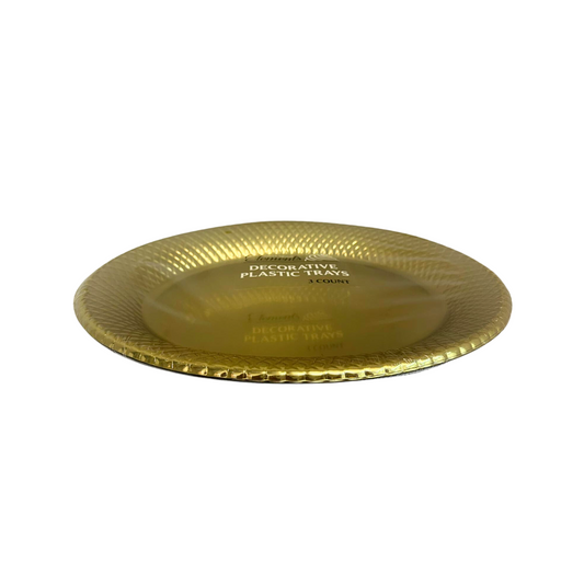 Gold Oval Serving Plastic Tray, 17.75 X 12.75 Tray King Zak   