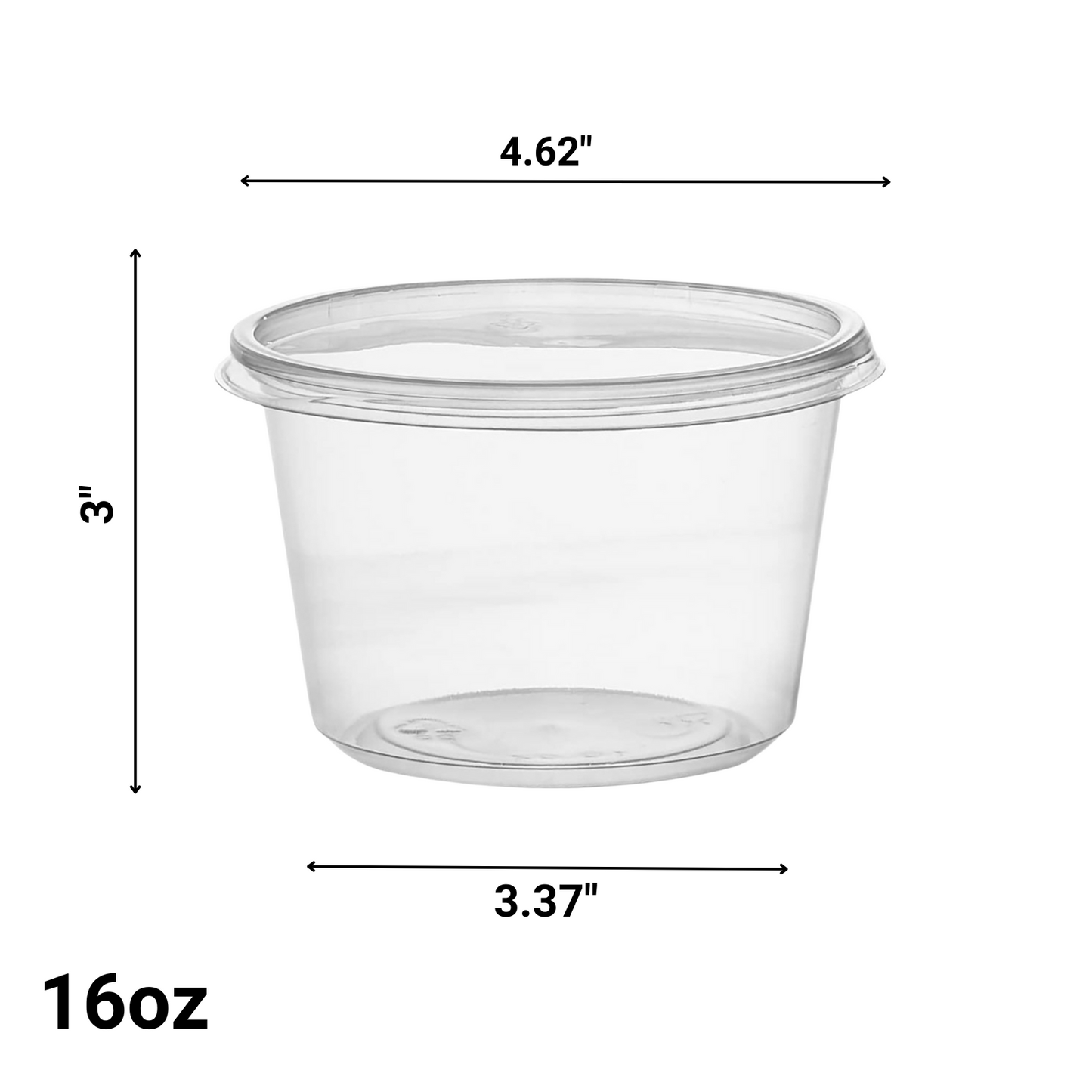 16oz Lightweight Clear Plastic Round Deli Container with Lids Food Storage & Serving VeZee   