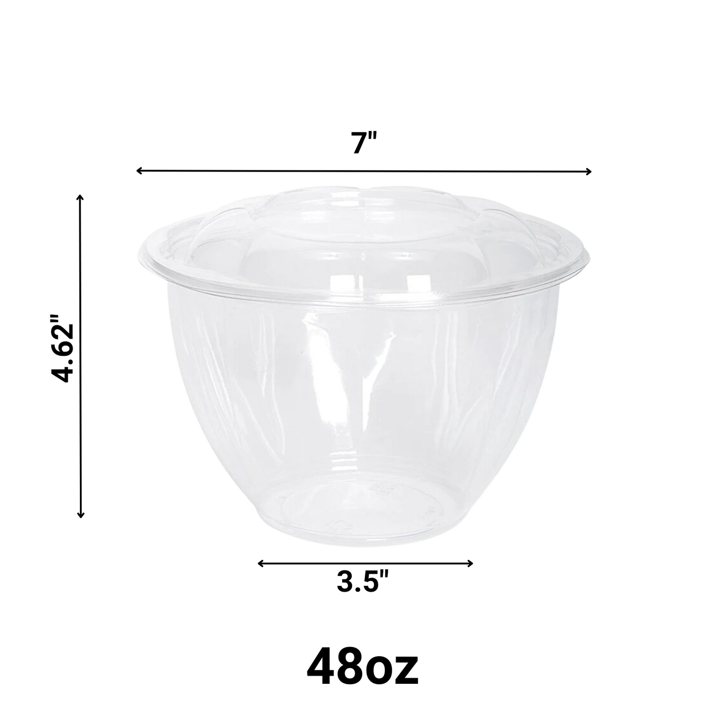 *WHOLESALE* 48oz. Rose / Salad Bowls To-Go Containers with lids | 150 ct/case Smoothie Cups VeZee   