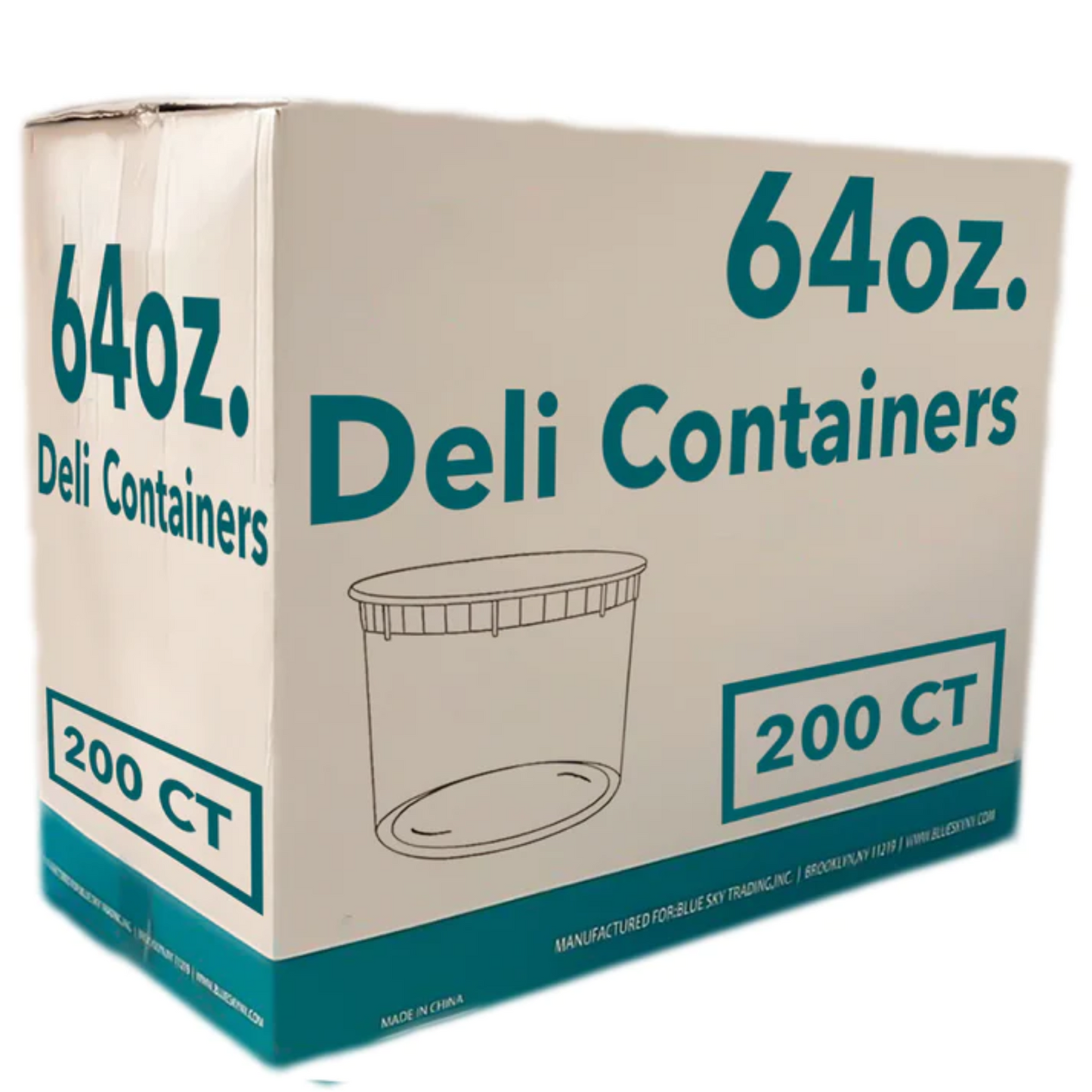 *WHOLESALE* 64oz. Heavy Duty Deli Containers with Lids | 200ct/case Food Storage & Serving VeZee   