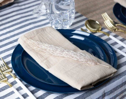 The Edge Collection 10" Dark Blue Round High-End Plastic Plates Disposable Plates SIMCHA Collection