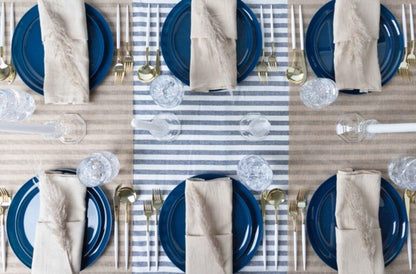 The Edge Collection 10" Dark Blue Round High-End Plastic Plates Disposable Plates SIMCHA Collection