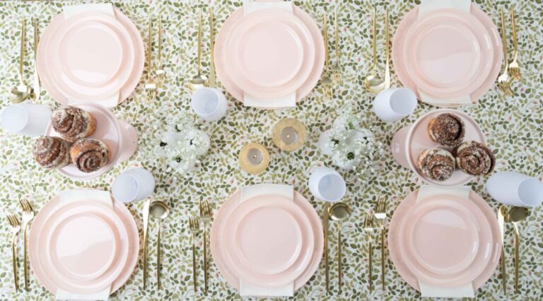 The Edge Collection 6.3" Pink Round B&B Plastic Plates Disposable Plates SIMCHA Collection