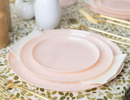 The Edge Collection 6.3" Pink Round B&B Plastic Plates Disposable Plates SIMCHA Collection