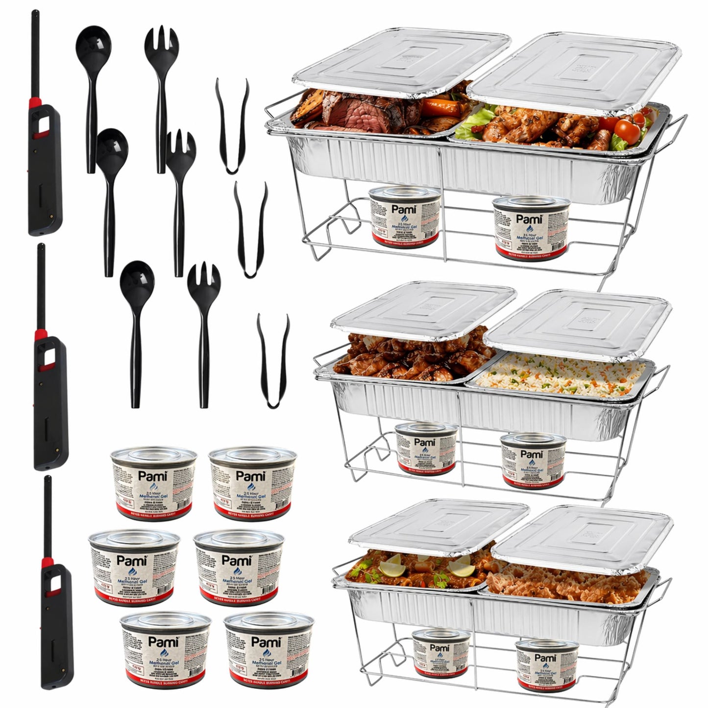 36 Piece All-in-One Chafing Dish Set for Catering & Events Disposable VeZee