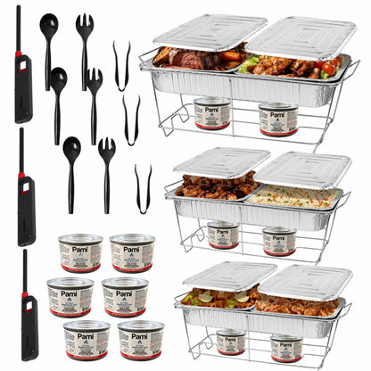 36 Piece All-in-One Chafing Dish Set for Catering & Events Disposable VeZee
