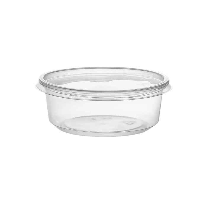 "BULK" Lightweight Clear Plastic Round Deli Container with Lids 8oz Food Storage & Serving VeZee   