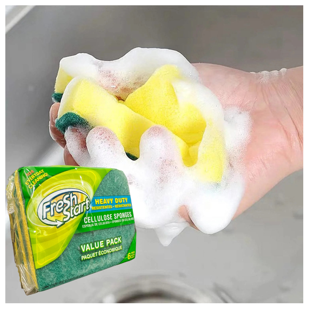 Fresh Start Heavy Duty Sponge - Scouring Pads & Sponges: 6CT Gloves VeZee