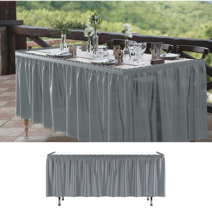 29''X14'' Silver Plastic Tableskirt 1 Pack Tablesettings Party Dimensions