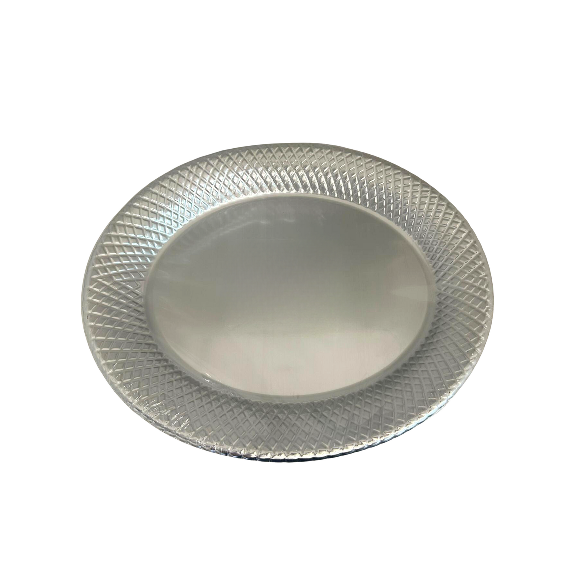 Silver Oval Serving Plastic Tray, 17.75 X 12.75 Tray King Zak   