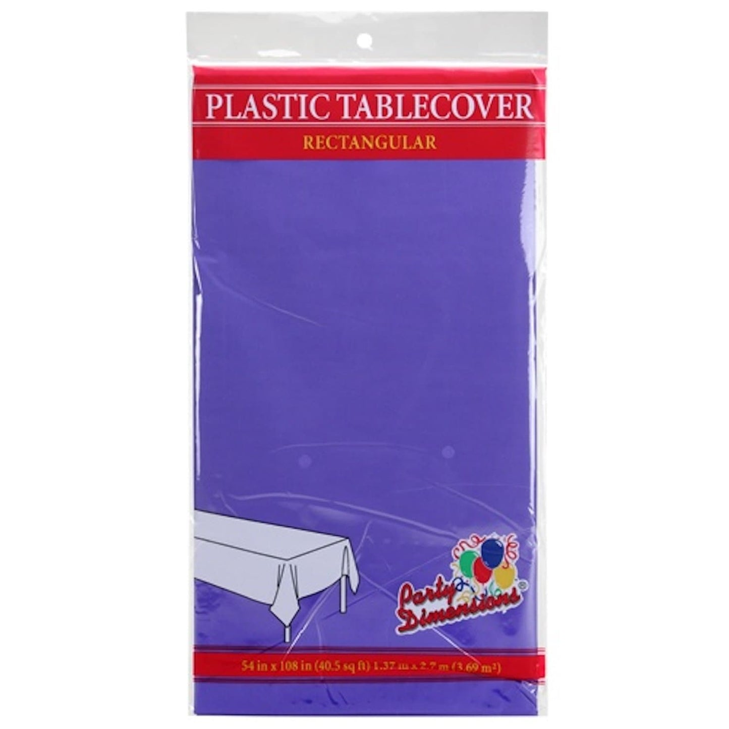 *WHOLESALE* Tablecover Plastic Purple Rectangular 54'' X 18'': 48CT Table Cover Party Dimensions