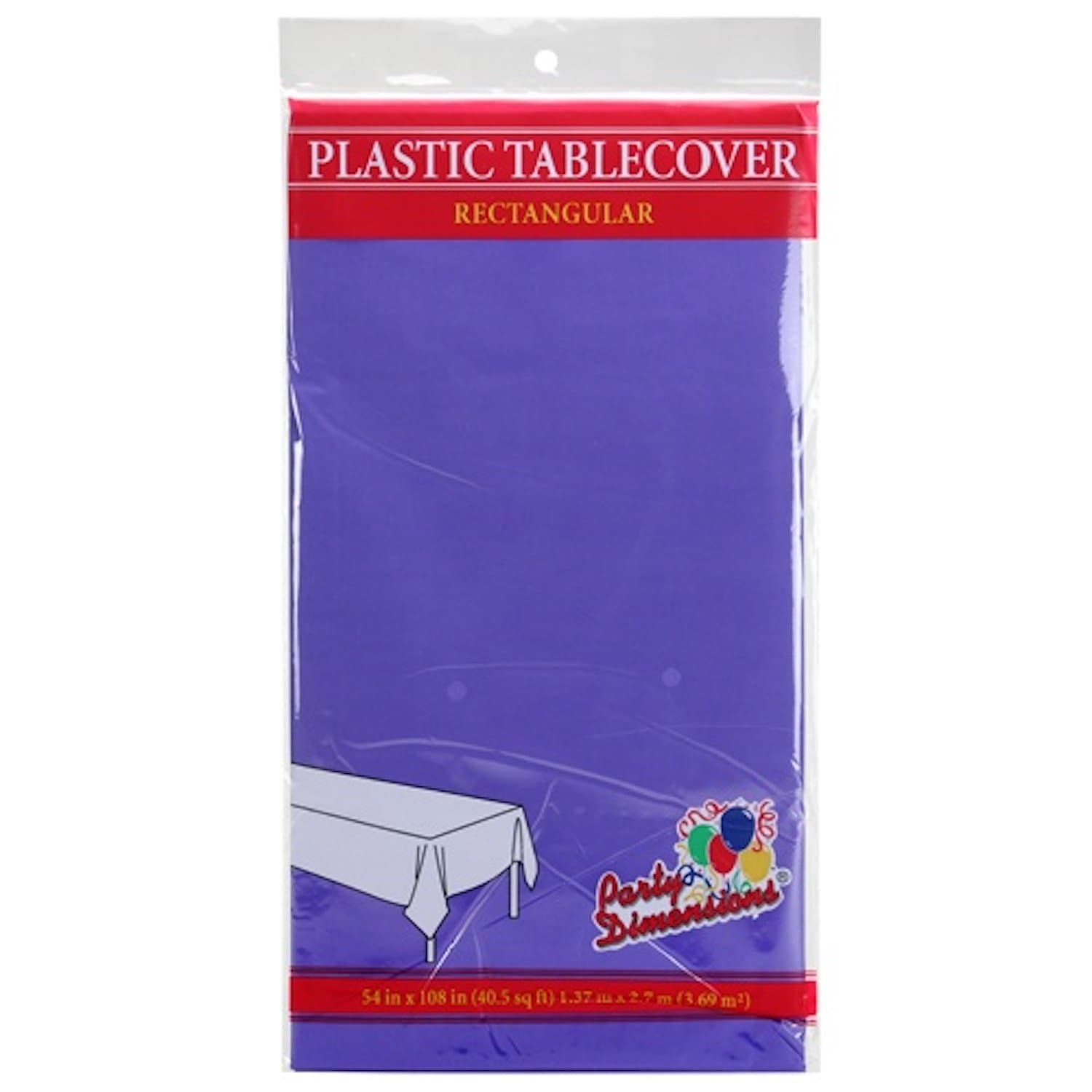 *WHOLESALE* Tablecover Plastic Purple Rectangular 54'' X 18'': 48CT Table Cover Party Dimensions