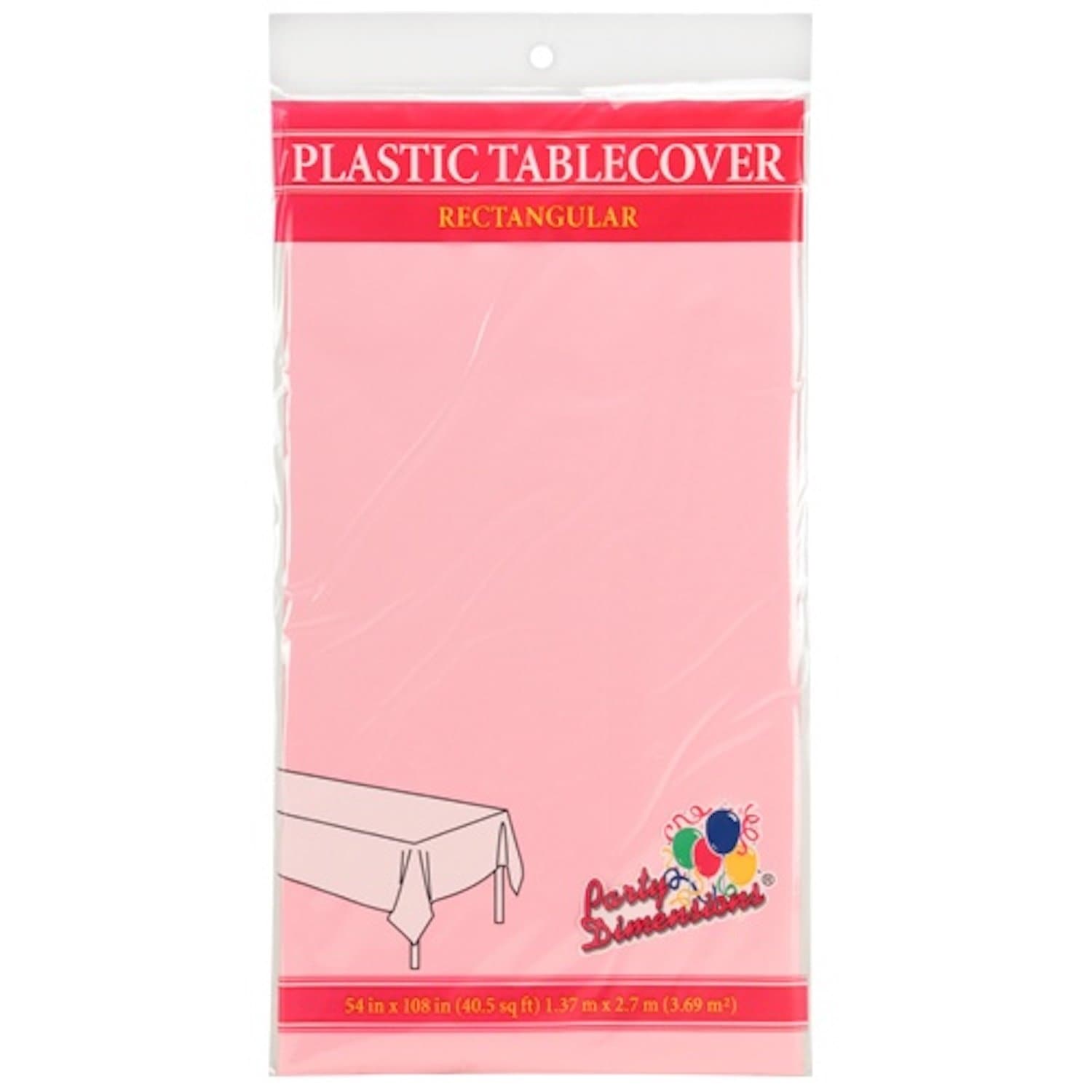 *WHOLESALE* Tablecover Plastic Light Pink Rectangular 54'' X 18'': 48CT Table Cover Party Dimensions