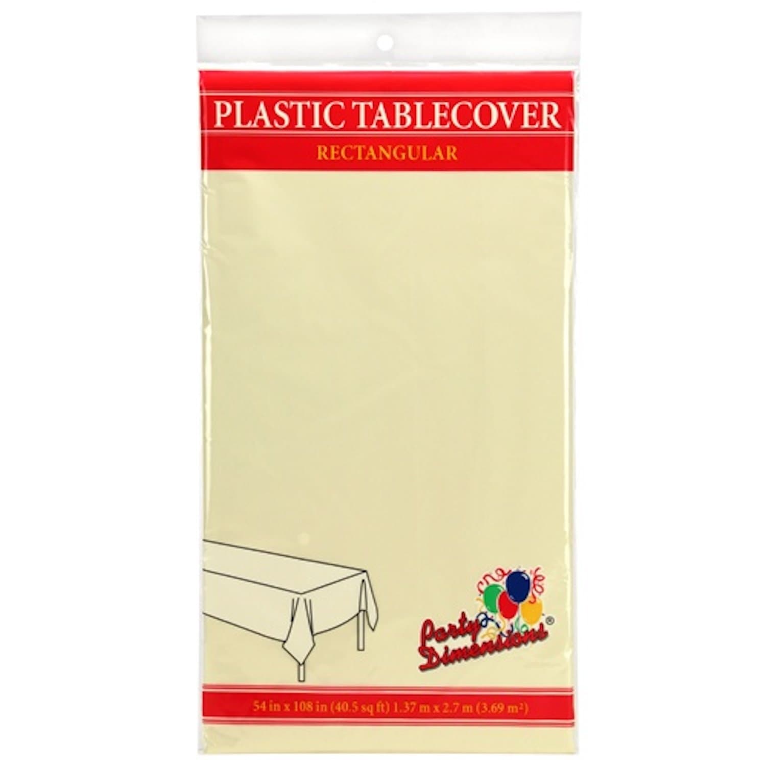 *WHOLESALE* Tablecover Plastic Ivory Rectangular 54'' X 18'': 48CT Table Cover Party Dimensions