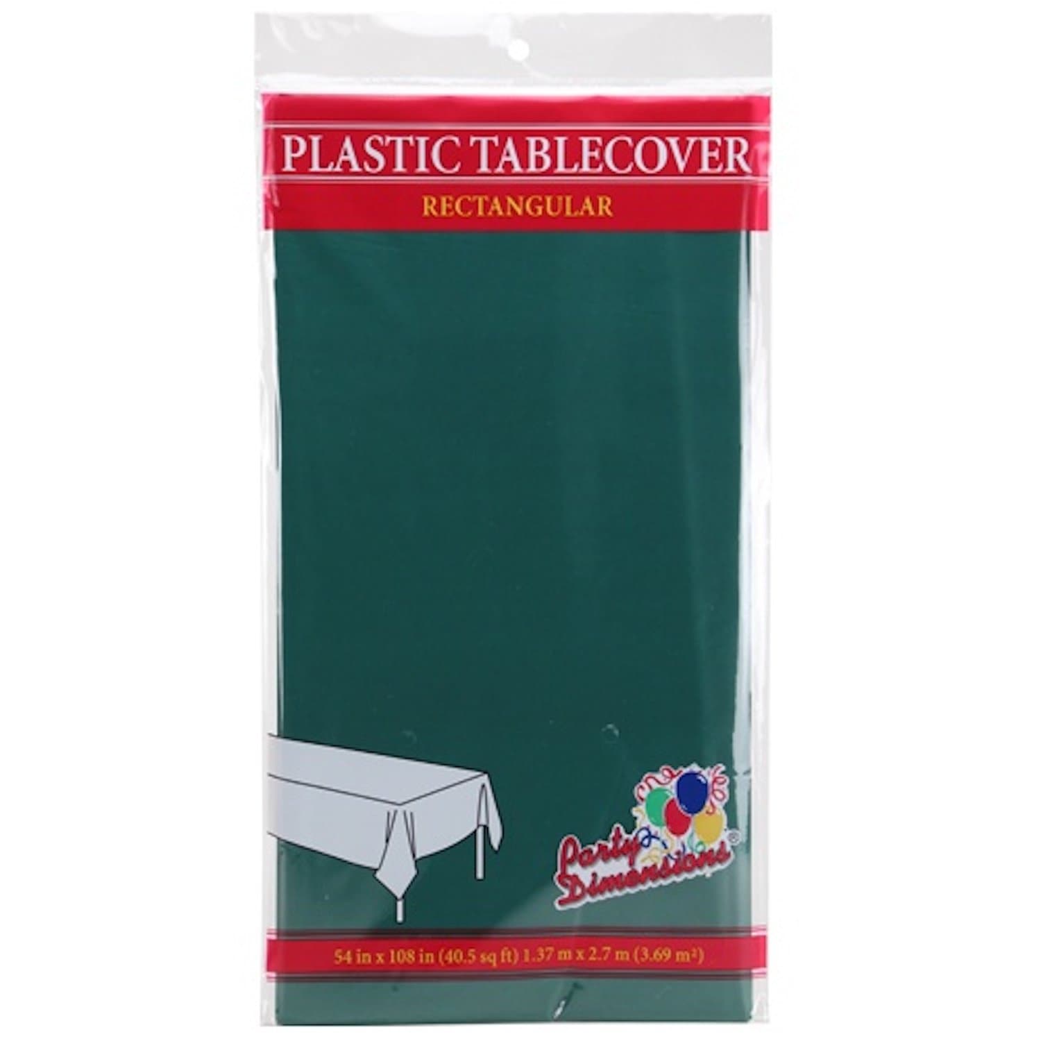 *WHOLESALE* Tablecover Plastic Hunter Green Rectangular 54'' X 18'': 48CT Table Cover Party Dimensions