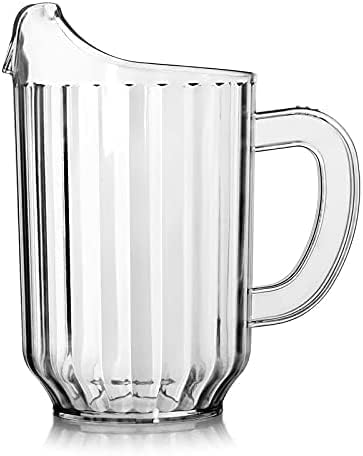 Break-Resistant Restaurant Style Plastic Pitcher Clear 58 oz Serverware VeZee