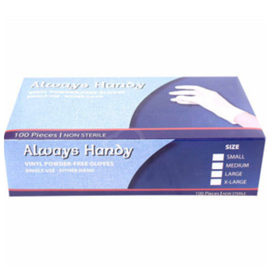 Always Handy Vinyl Disposable Gloves for General Purpose & Foodservice - 100Pcs - Small Gloves Always Handy