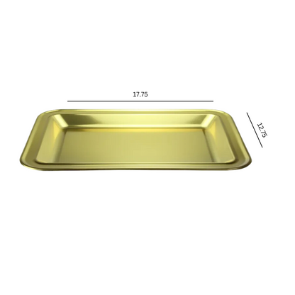 Gold Rectangle Serving Plastic Tray, 17.75 X 12.75 Tray King Zak   