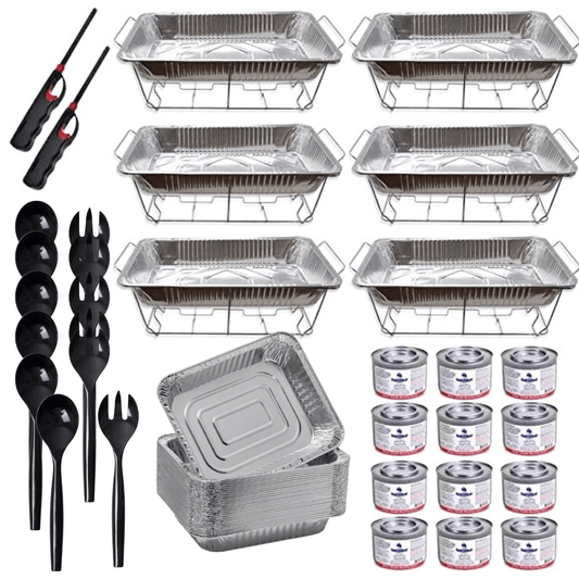 33PC Buffet Serving Kit Disposable Aluminum Refill Chafing Dish Buffet Serving kit (RACKS NOT INCLUDED)