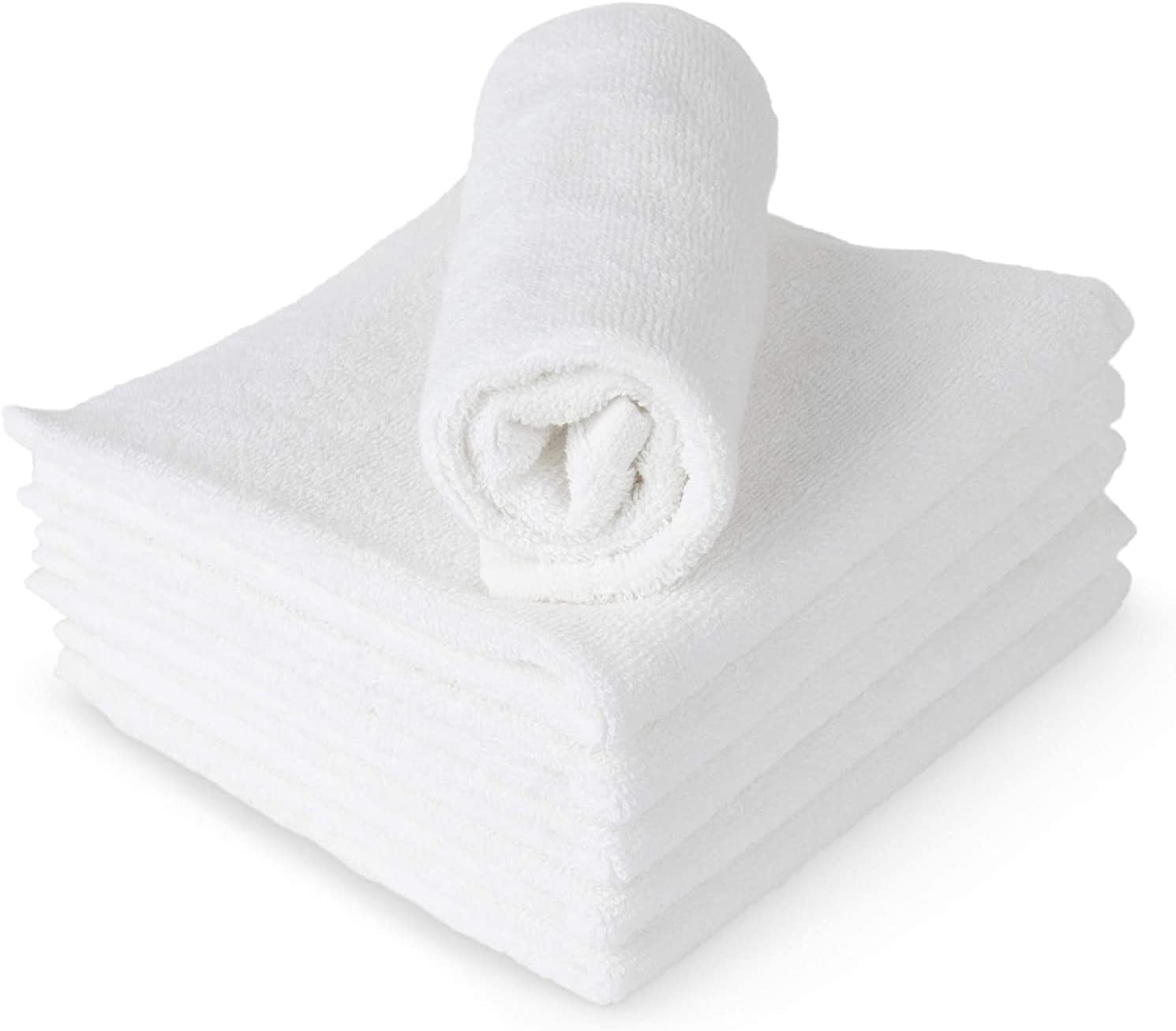 100% Cotton White Wash Cloths | 8 Ct. Household VeZee