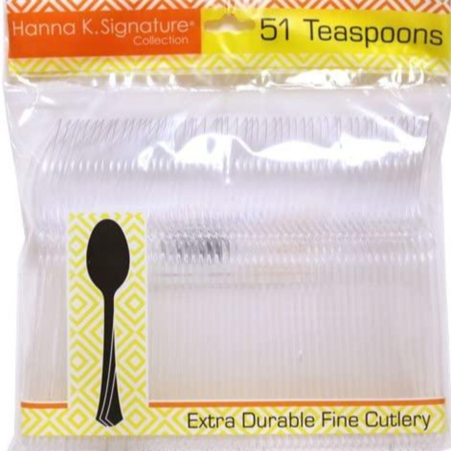 *WHOLESALE* Hanna K. Signature Heavyweight Plastic Teaspoon Clear: 1224CT Cutlery Hanna K Signature