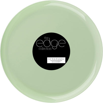 The Edge Collection 6.3"Mint Green Round B&B Plastic Plates Disposable Plates SIMCHA Collection