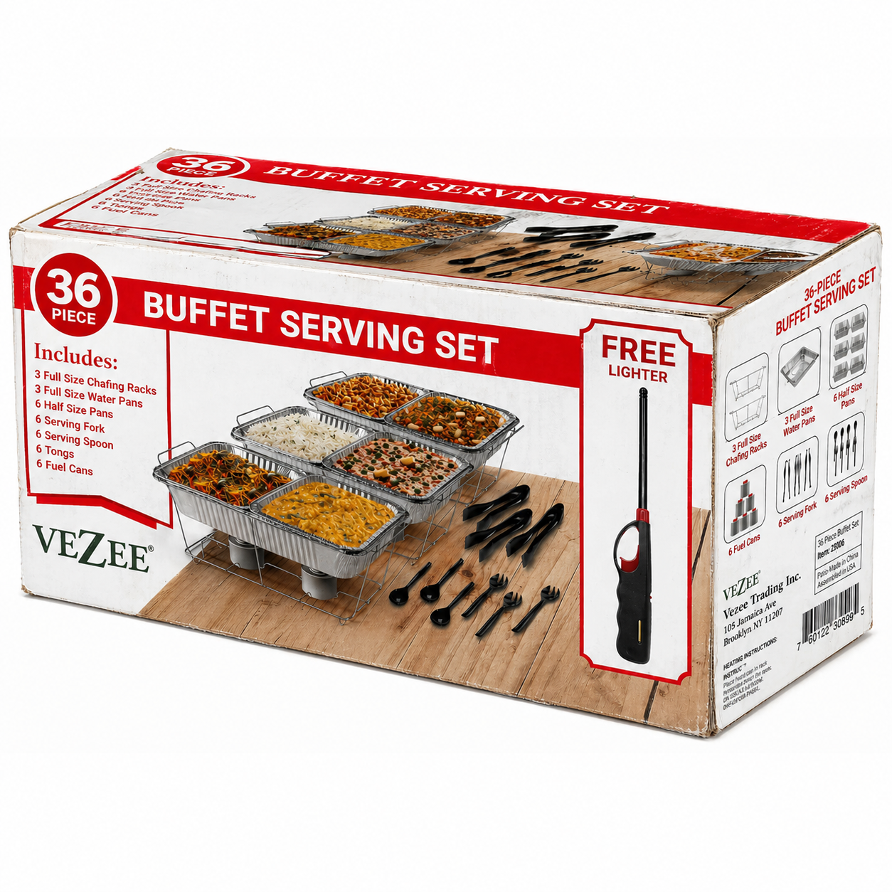 36 Piece All-in-One Chafing Dish Set for Catering & Events Disposable VeZee