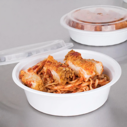 32oz Extra Strong Quality White round Disposable Meal Prep/ Bento Box Container Food Storage & Serving VeZee   