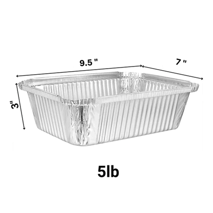 *WHOLESALE* Disposable Aluminum 5Lb Oblong Pan 9.5” x 7” | 500 ct/case Disposable VeZee