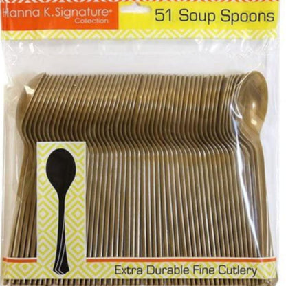 *WHOLESALE* Hanna K. Signature Heavyweight Plastic Soupspoon Gold: 1224CT Cutlery Hanna K Signature