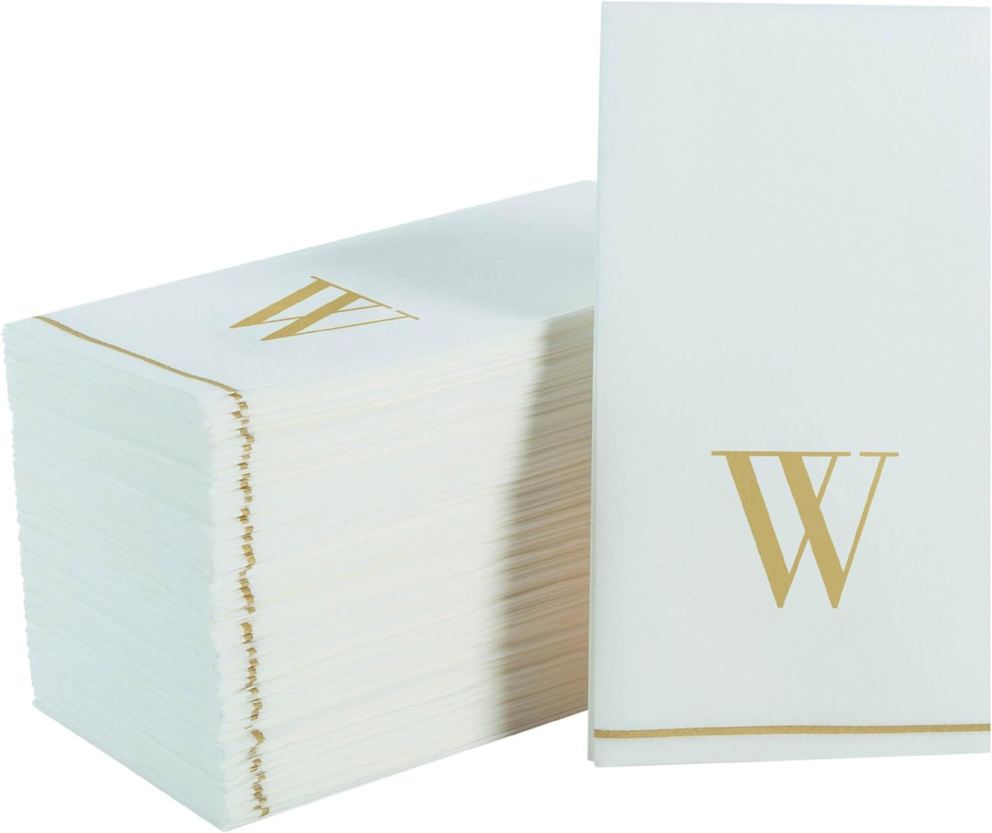 Letter W Gold Monogram Paper Dinner Napkins 14 Pack Napkins Luxe Party NYC