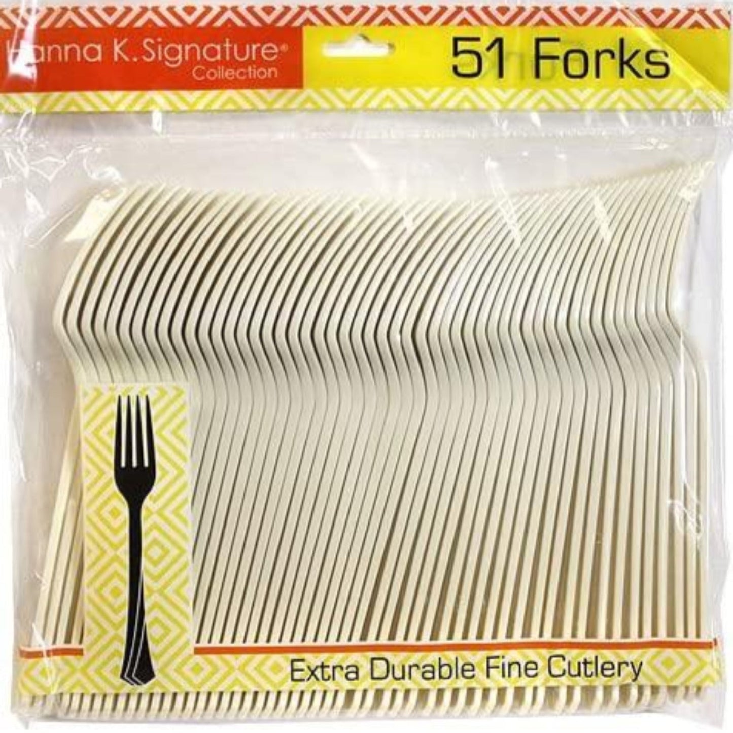 *WHOLESALE* Hanna K. Signature Heavyweight Plastic Fork Ivory: 1224CT Cutlery Hanna K Signature