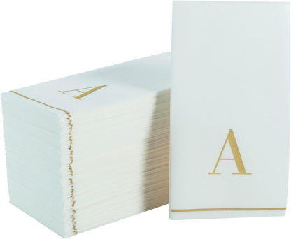 Letter A Gold Monogram Paper Dinner Napkins 14 Pack Napkins Luxe Party NYC