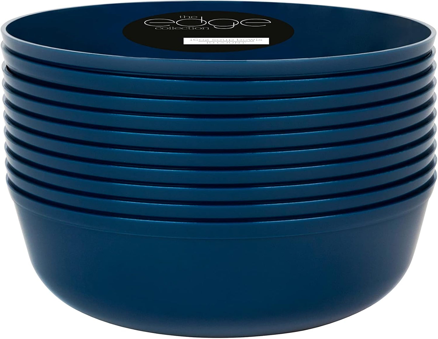 The Edge Collection 16oz Dark Blue Platic Soup Bowls Disposable Bowls SIMCHA Collection
