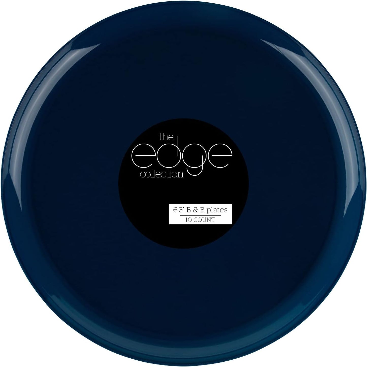 The Edge Collection 6.3" Dark Blue Round B&B Plastic Plates Disposable Plates SIMCHA Collection