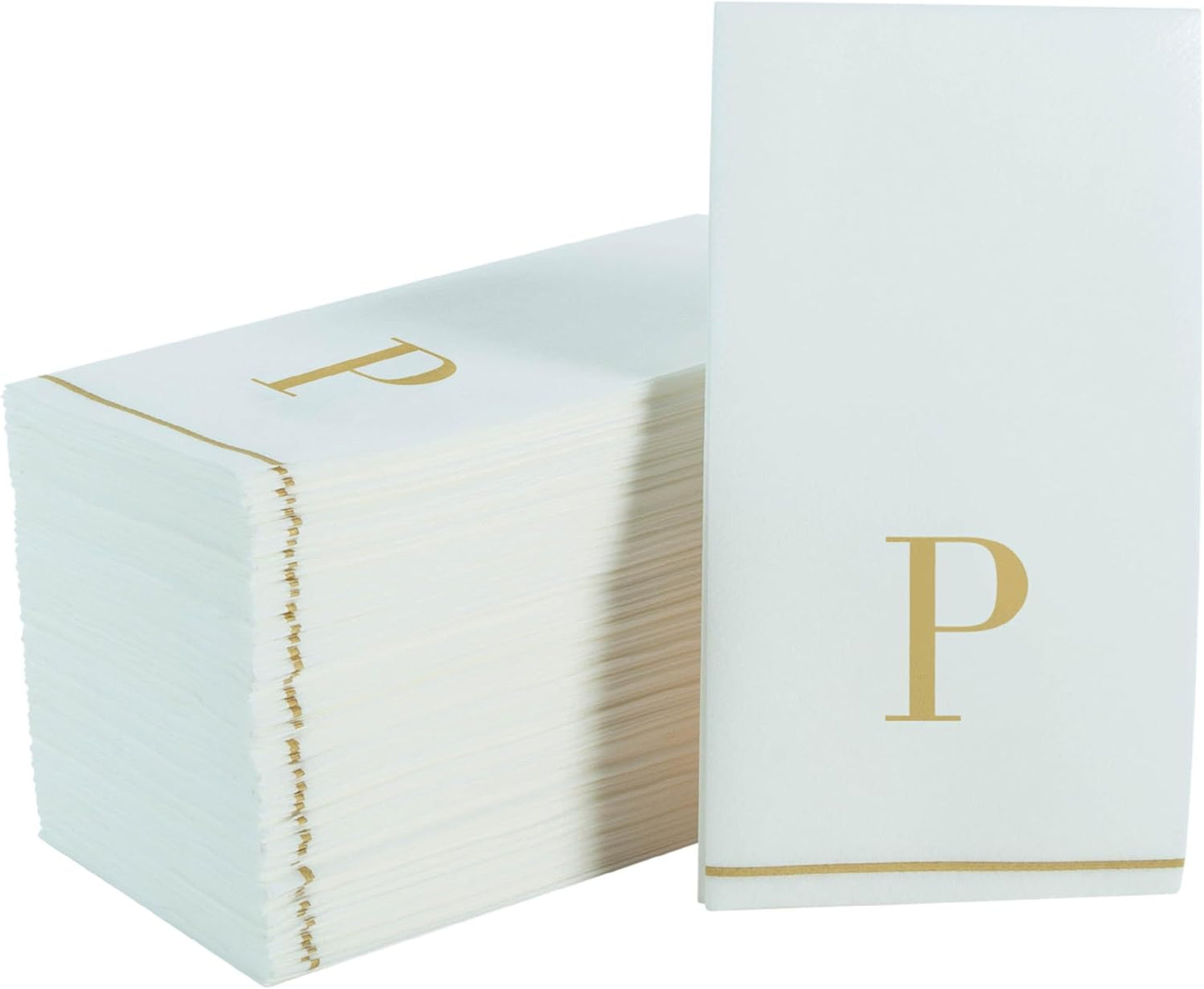 Letter P Gold Monogram Paper Dinner Napkins 14 Pack Napkins Luxe Party NYC