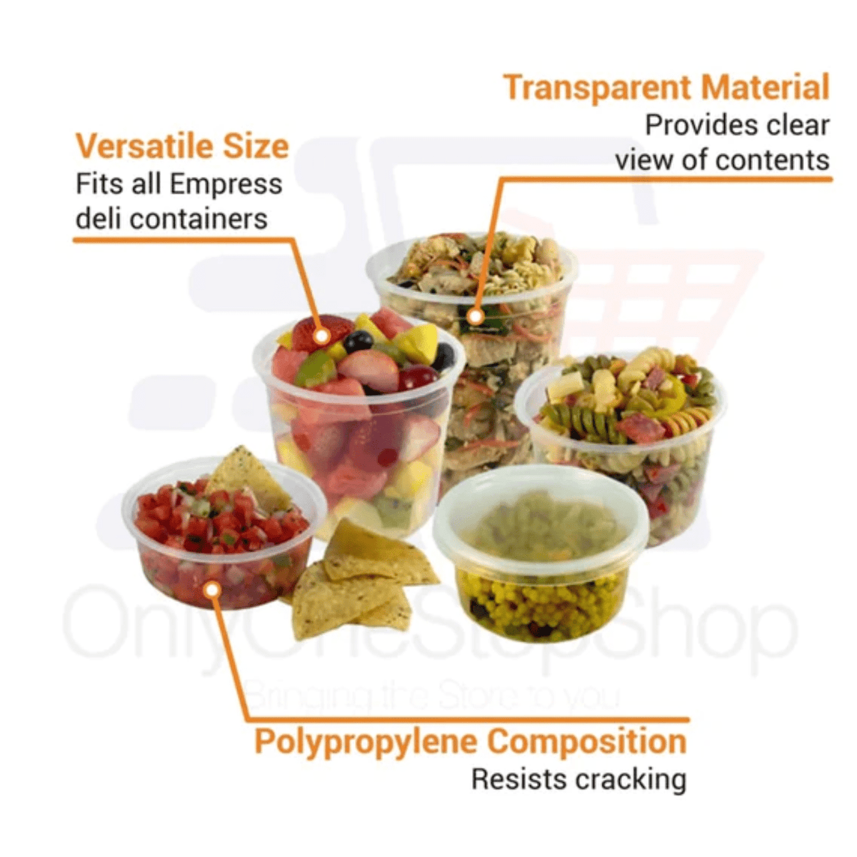 Heavy-Duty 8 Oz Deli Containers With Lids - 50-Pack, BPA-Free & Microwave Safe