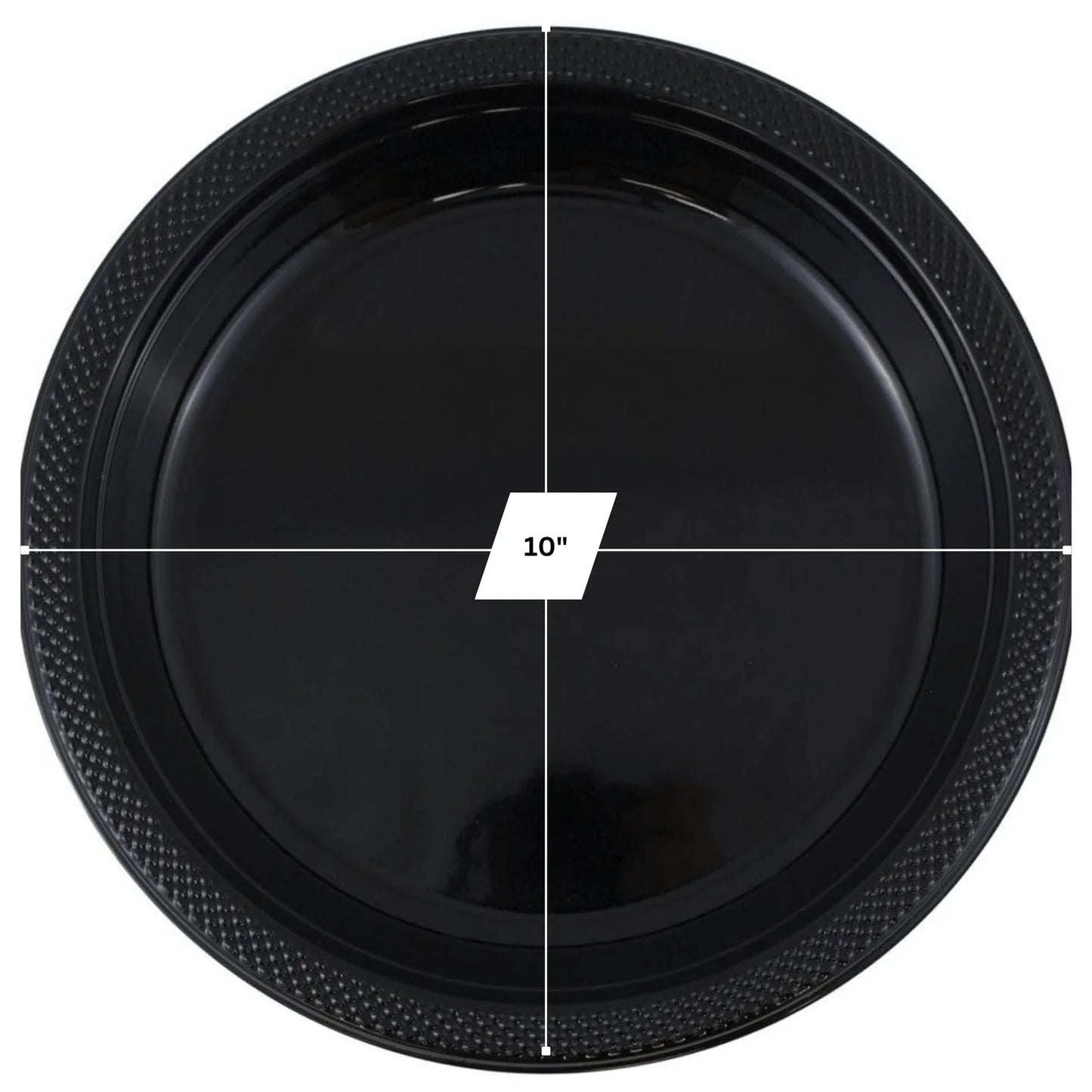 10" & 7" Black Disposable Plastic Plates Combo Set Disposable Plates Hanna K Signature