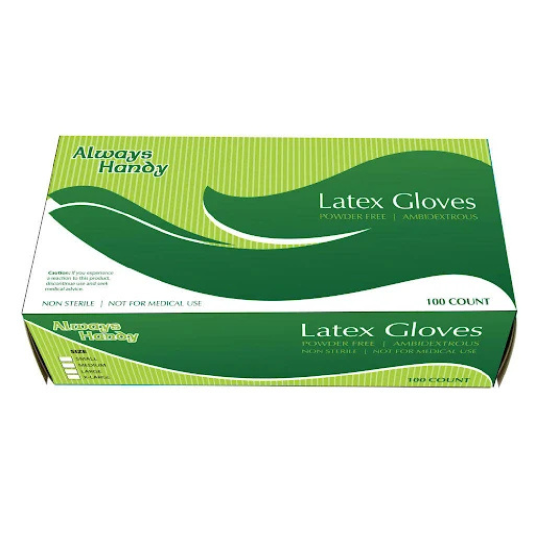 Always Handy Latex Gloves - Powder-Free, Ambidextrous - 100Pcs-Small Latex Gloves Always Handy