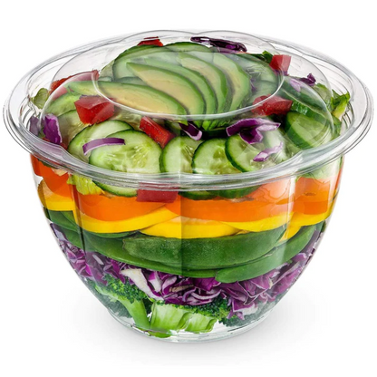 *WHOLESALE* 48oz. Rose / Salad Bowls To-Go Containers with lids | 150 ct/case Smoothie Cups VeZee   