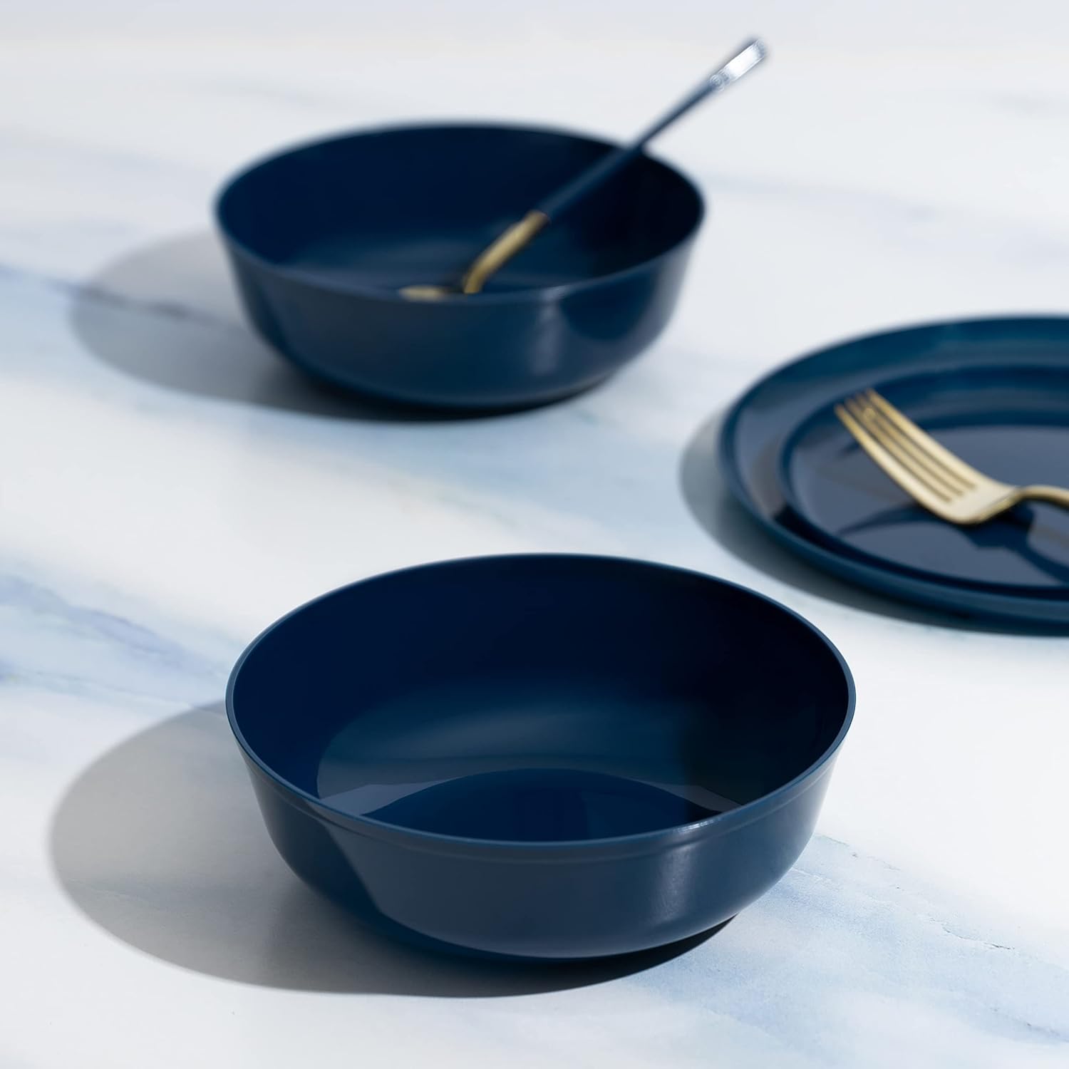 The Edge Collection 16oz Dark Blue Platic Soup Bowls Disposable Bowls SIMCHA Collection