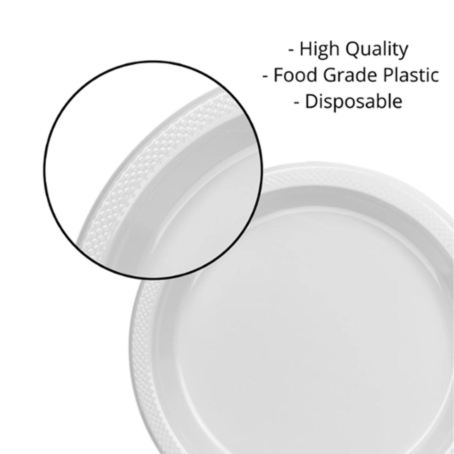 10" & 7" White Disposable Plastic Plates Combo Set Disposable Plates Hanna K Signature