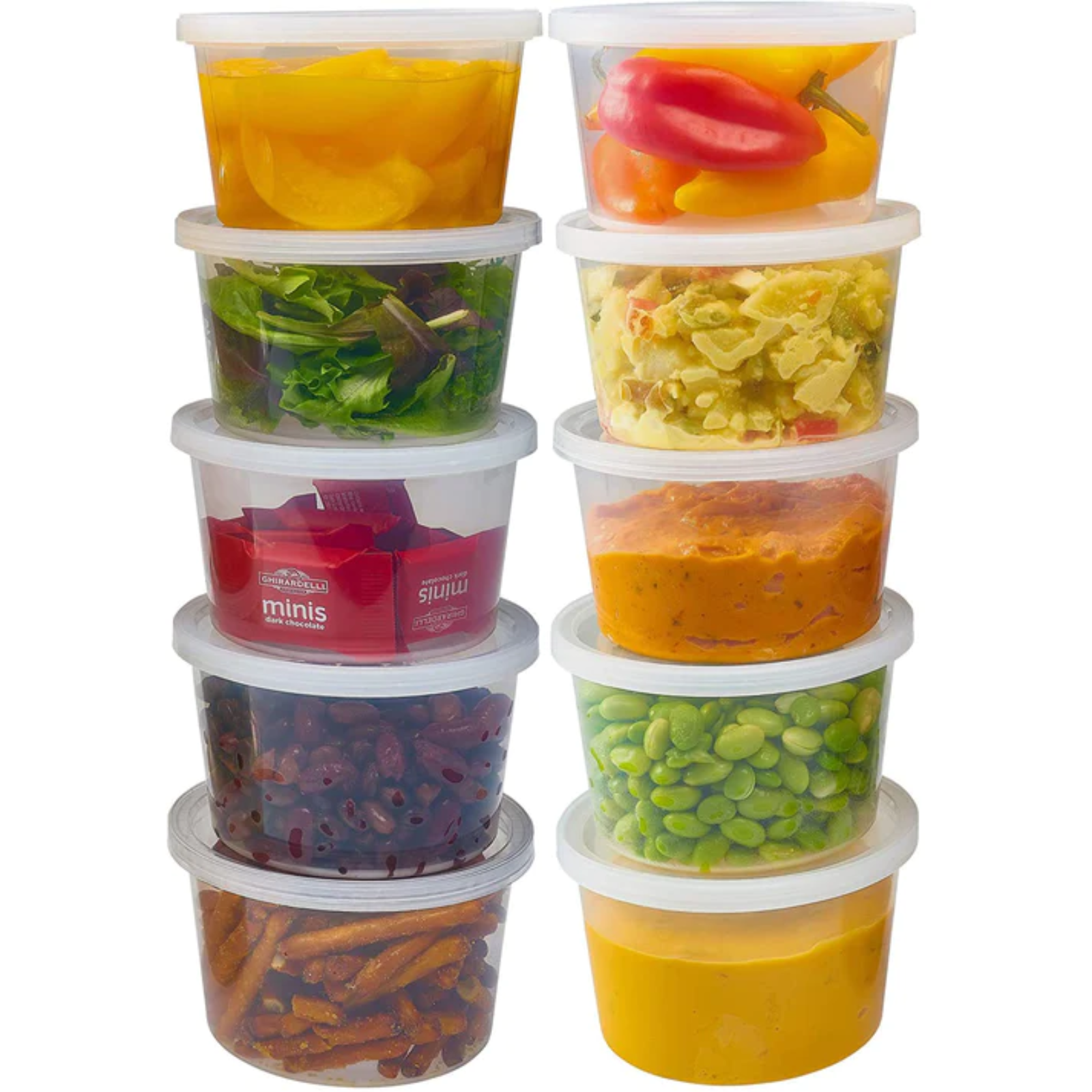 16oz Lightweight Clear Plastic Round Deli Container with Lids Food Storage & Serving VeZee   