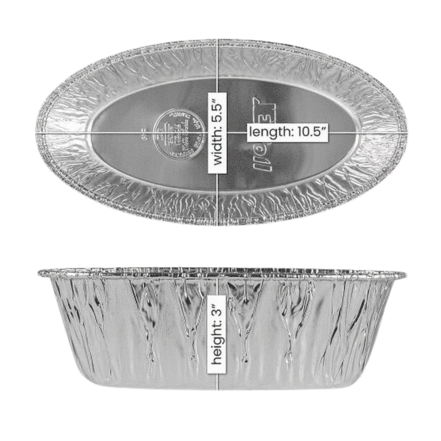 Disposable Aluminum 3lb Medium Oval Loaf Pans: Ideal for Baking Disposable JetFoil   