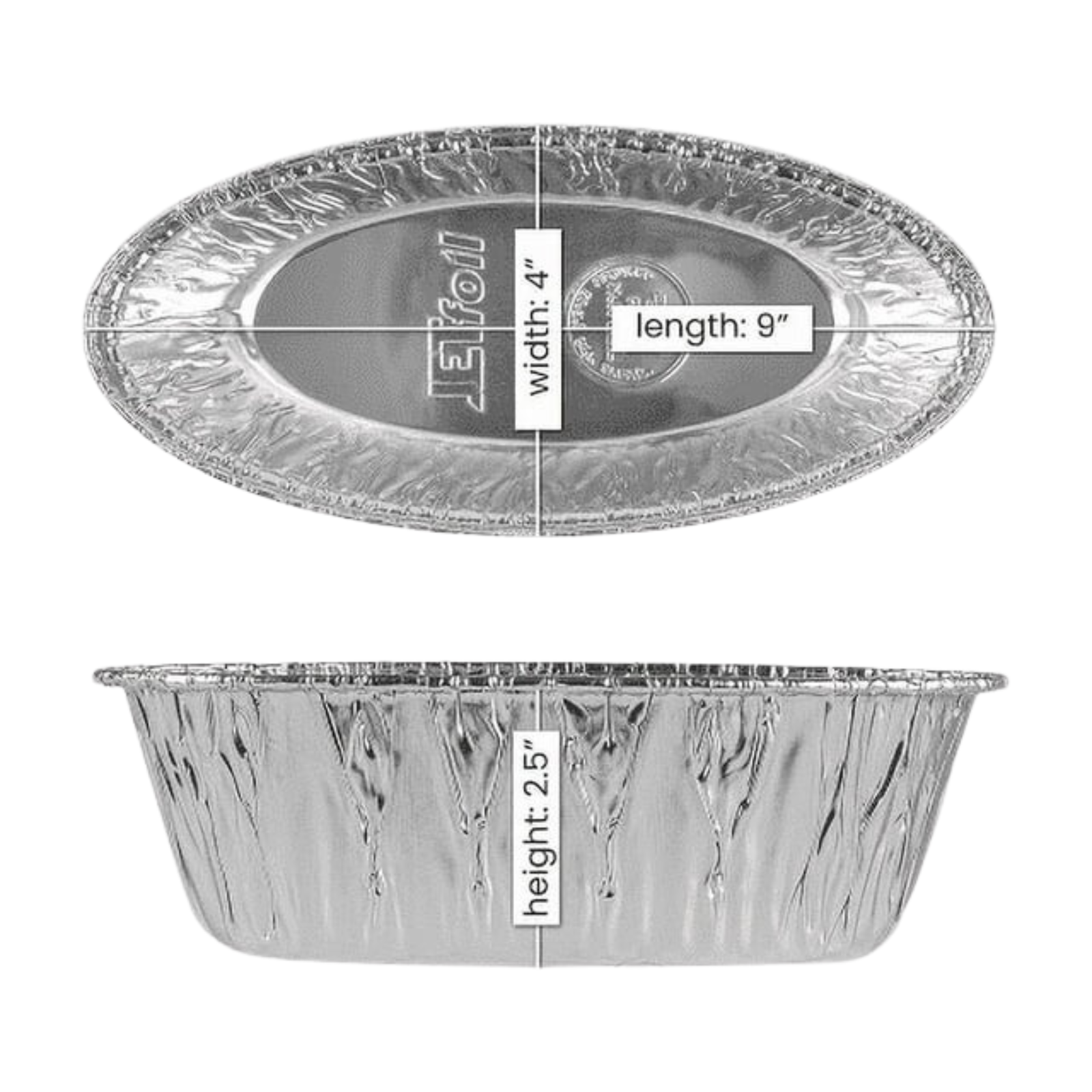 Disposable Aluminum 1lb Small Oval Loaf Pans: Ideal for Baking Disposable JetFoil   