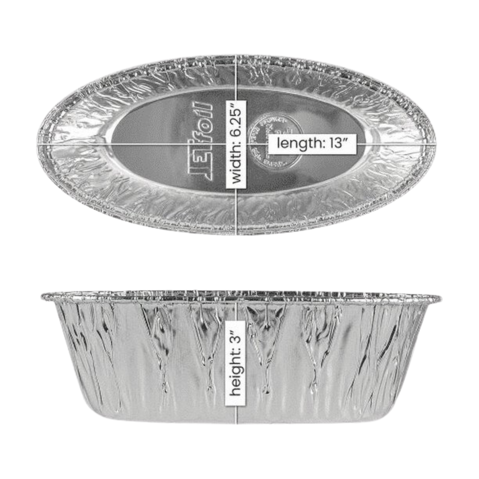 Disposable Aluminum 5lb Large Oval Loaf Pans: Ideal for Baking Disposable JetFoil   