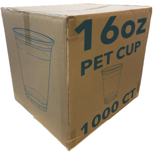 *WHOLESALE* 16oz Disposable Plastic Clear PET Cups | 1000 ct/Case Smoothie Cups VeZee   