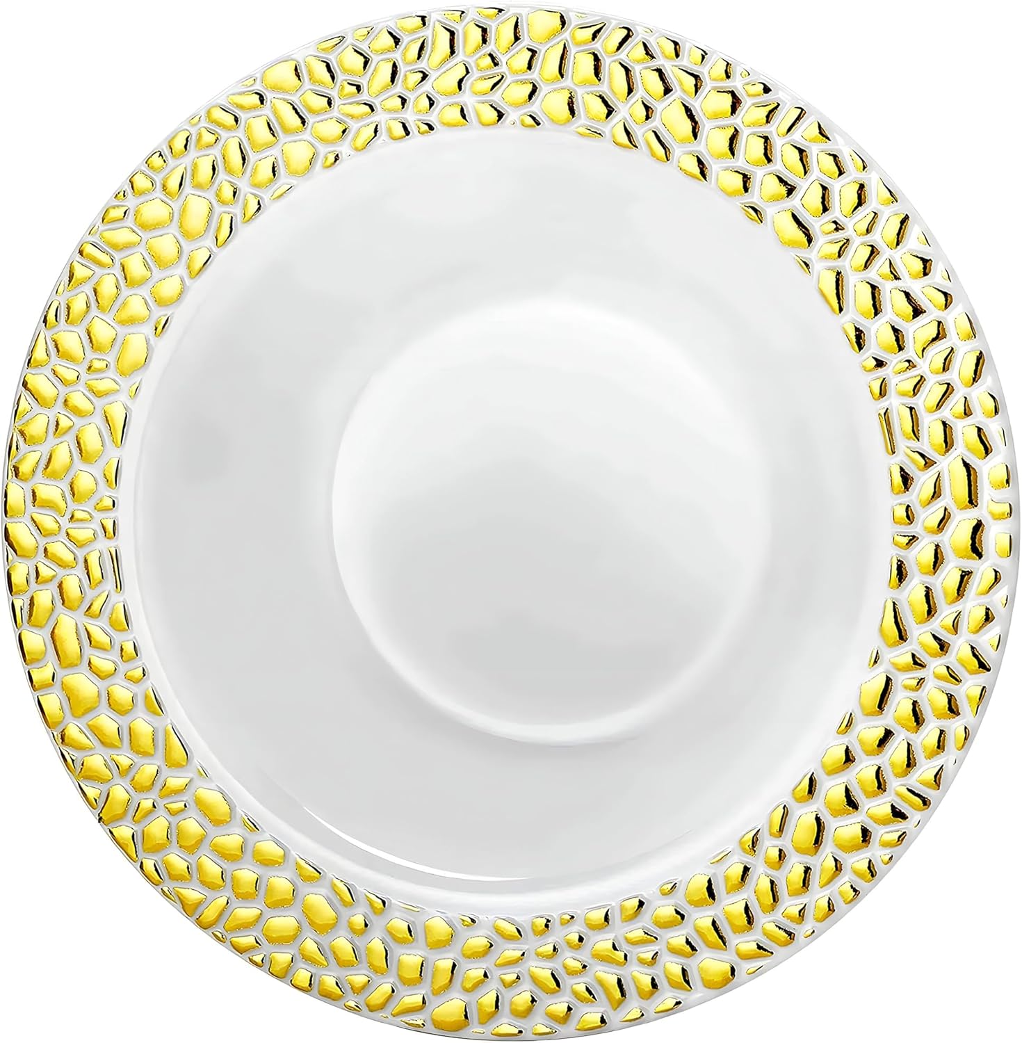 Pebbled Soup Bowls Gold Rim 14 oz Elegant Bowls Lillian   